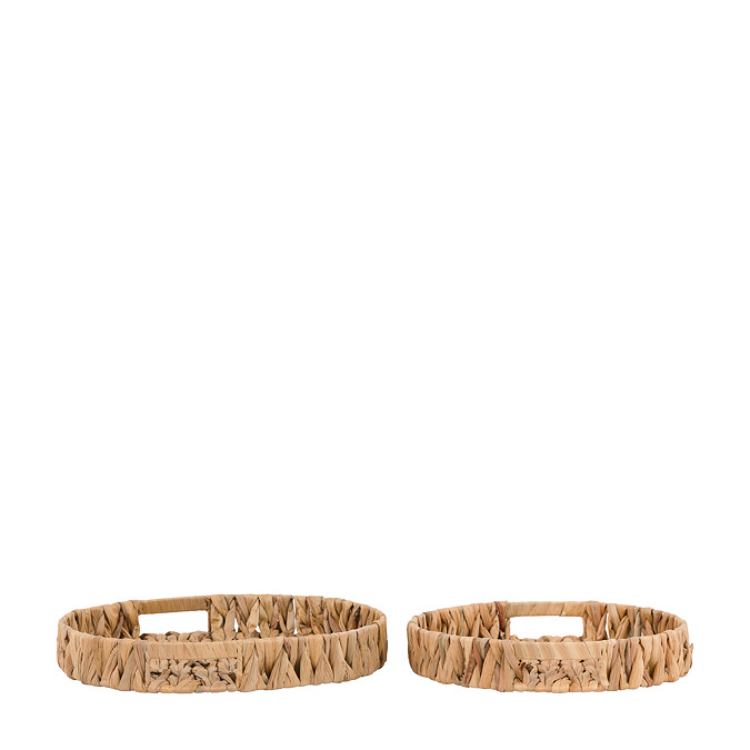 image of two woven baskets, one next to the other, cut out on white background