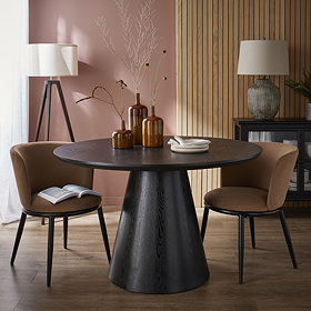 Yale Wooden Round Dining Table - Black main image