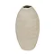 image cut out on white background of tall oval shaped vase with unique dotted texture pattern in white