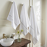 Zero Twist Luxury Soft Satin Stitch Towel - White carousel image