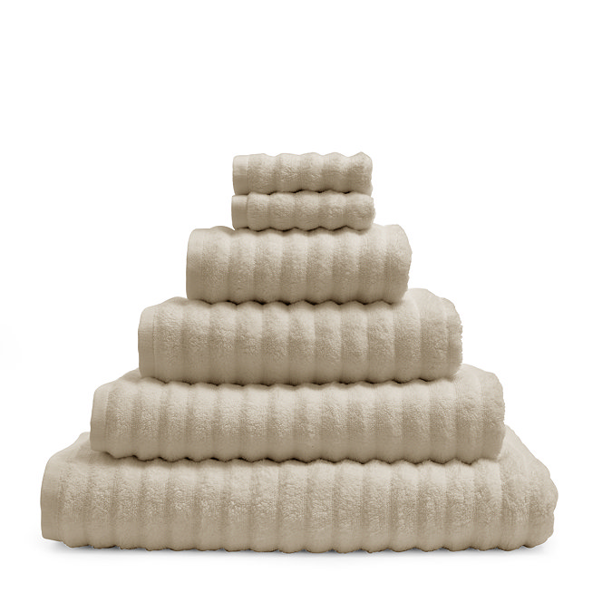 Zero twist ribbed towel bundle natural