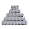 image cut out on white background of silver-grey set of ribbed towels