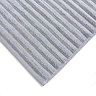 close up image of texture and colour of ribbed silver-grey towels