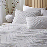 Zig Zag  Tufted Duvet Cover Set - White carousel image